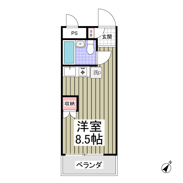 みずほマンション(ワンルーム/2階)の間取り写真