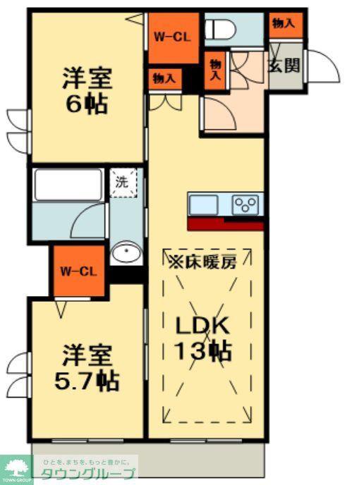 LS PLUS八潮(2LDK/2階)の間取り写真