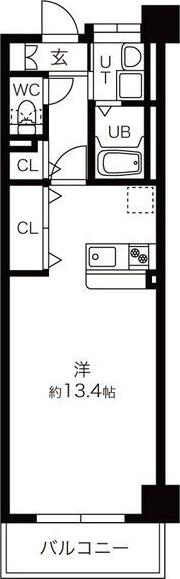 キャッスル常滑(ワンルーム/4階)の間取り写真