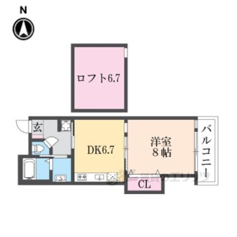 ブランヴェール(1DK/3階)の間取り写真