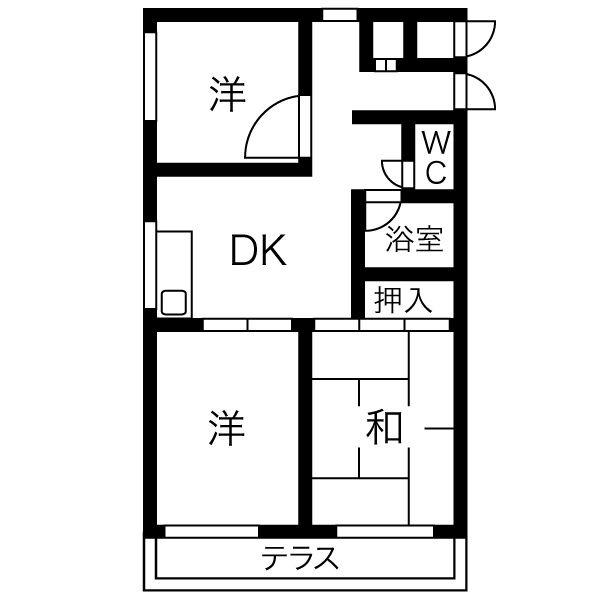 ガーデンハイツ(3DK/1階)の間取り写真