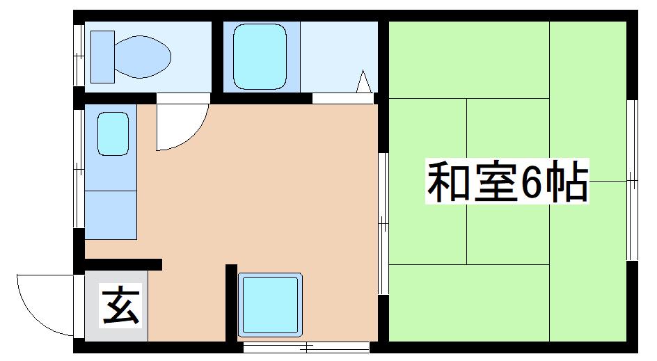 丸山ハイツ(1K/2階)の間取り写真