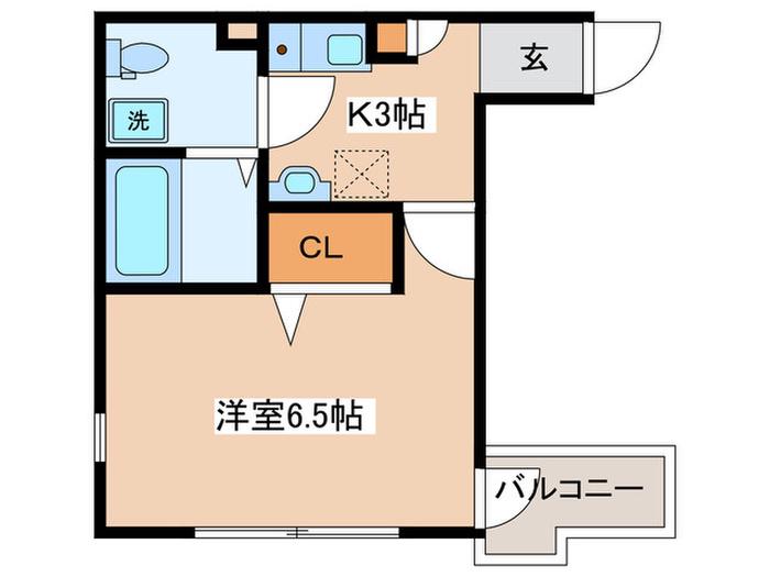 ハウズライフ厚木六番館(1K/2階)の間取り写真