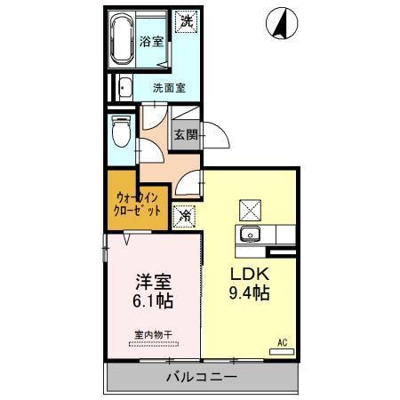 グランシャリオS(2LDK/1階)の間取り写真