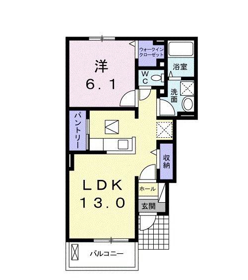 ユニゾン ガーデン II(1LDK/1階)の間取り写真