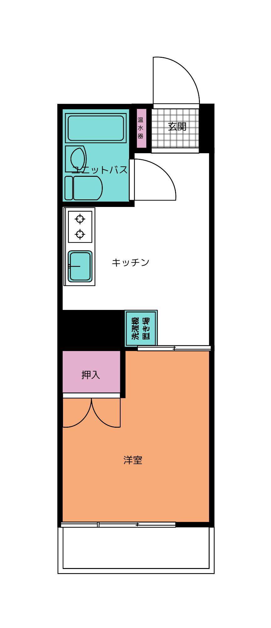 薬院Eビル(1DK/4階)の間取り写真