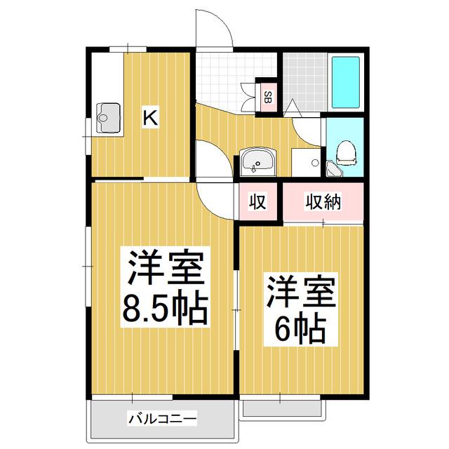 フォーブル198(2K/2階)の間取り写真
