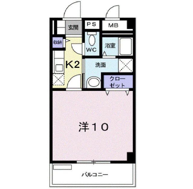 サンライズ(1K/3階)の間取り写真