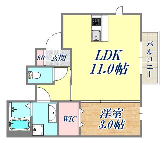 アイ・ドミール(1LDK/1階)の間取り写真