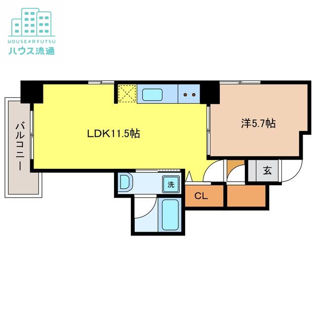 ソラティオ万屋(1LDK/2階)の間取り写真