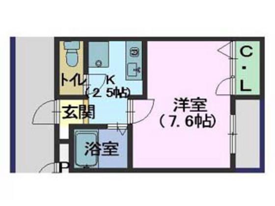 SUNMORITZ(1K/1階)の間取り写真