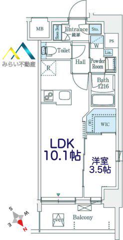 エル・セレーノ横浜(2LDK/2階)の間取り写真