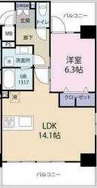 MONOLITH(1LDK/8階)の間取り写真