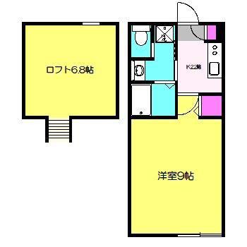 REVIO陣屋(1K/2階)の間取り写真