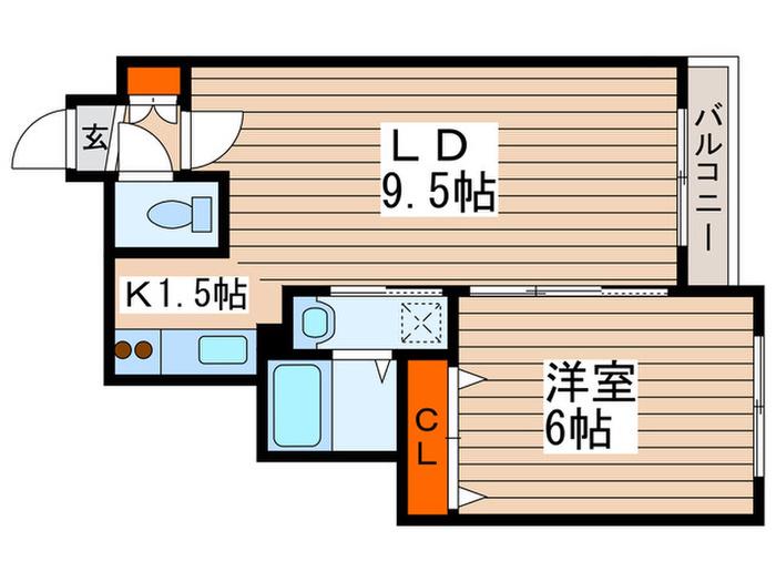 フォンテーヌ福住(1LDK/4階)の間取り写真