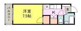 OKA VILLA久留米(1K/4階)の間取り写真