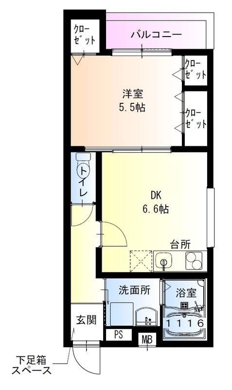 フジパレス住道I番館(1DK/3階)の間取り写真