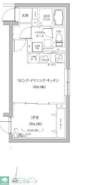 ベルシードステアー品川荏原(1LDK/4階)の間取り写真