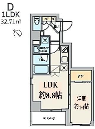 クレストコート南長崎(1LDK/3階)の間取り写真