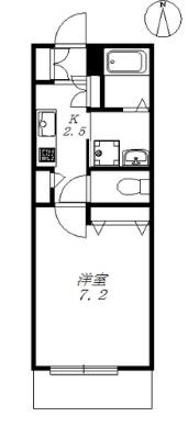 AF リレント(1K/1階)の間取り写真