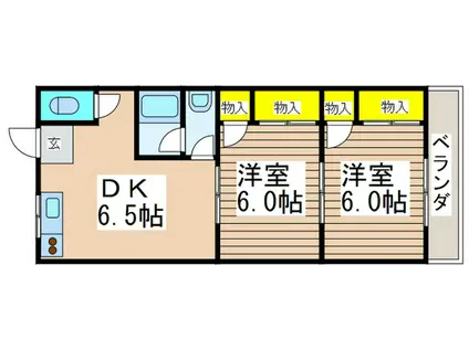内田コーポ(2DK/2階)の間取り写真
