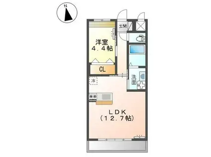 ソラ ドゥ ネスト(1LDK/1階)の間取り写真