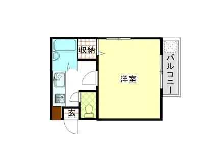 サンハイツみずほ(1K/2階)の間取り写真
