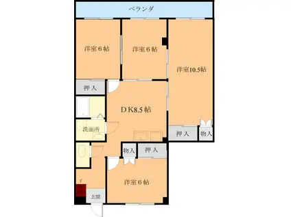 マーメイド(4DK/2階)の間取り写真