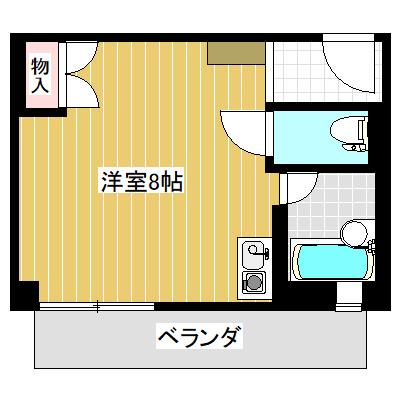 アムール奥井(ワンルーム/4階)の間取り写真