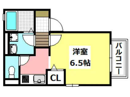 ポットマムII(1K/2階)の間取り写真