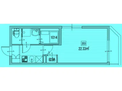 アローサル目黒(1K/2階)の間取り写真