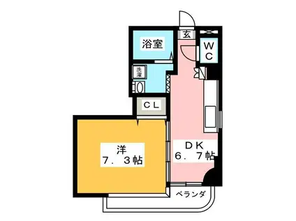 小杉第3成高ビル(1DK/2階)の間取り写真