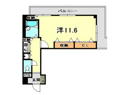 ブルームライフ兵庫(1K/3階)の間取り写真