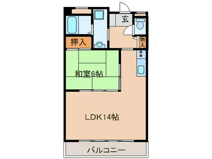 アーバンステージ田幡(1LDK/4階)の間取り写真