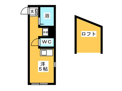 サンシャイン鶴見(ワンルーム/1階)の間取り写真