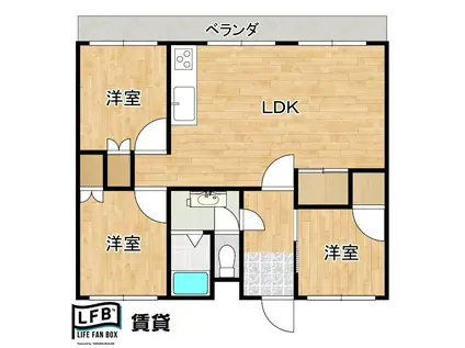 エクシール南松崎(3LDK/3階)の間取り写真