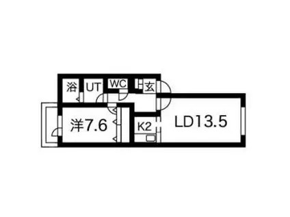 コスモティガー(1LDK/1階)の間取り写真