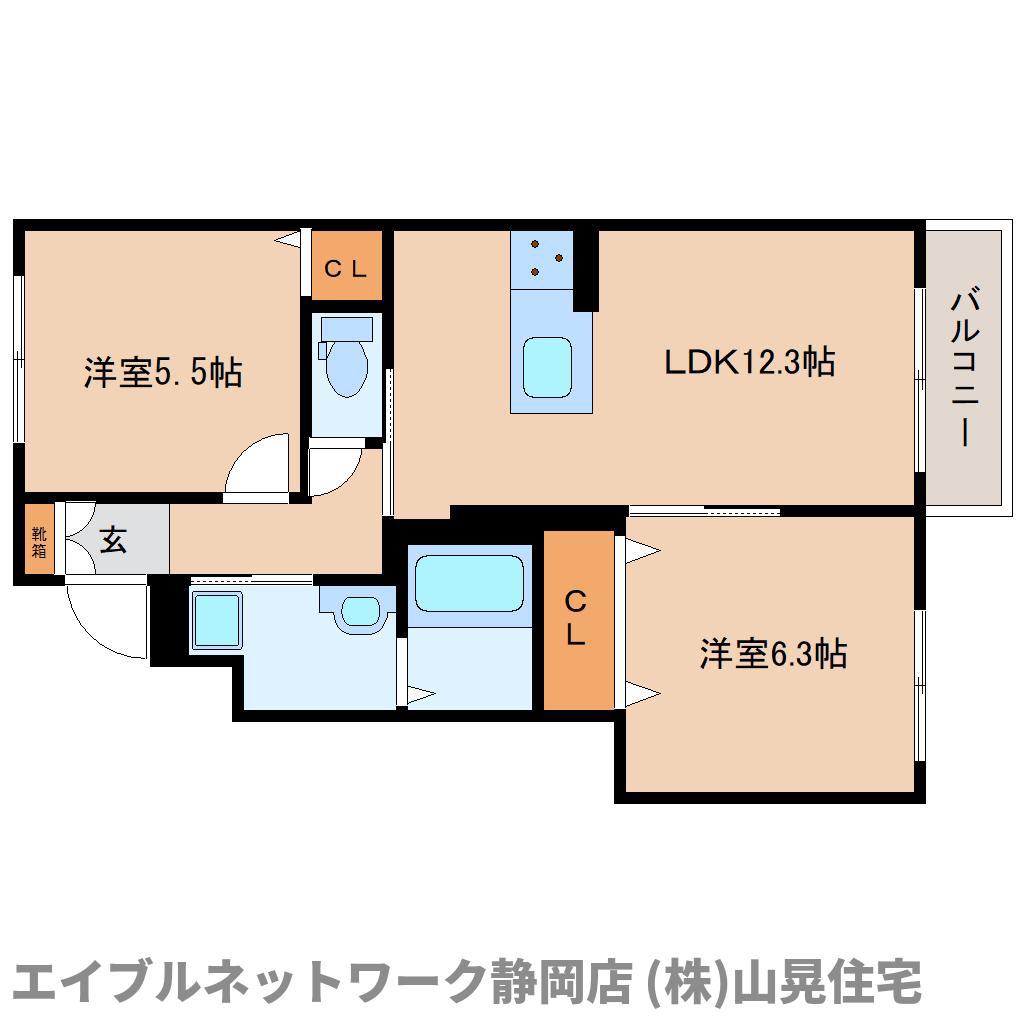 ラ・ソワ西千代田(2LDK/1階)の間取り写真
