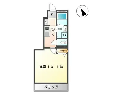 ＪＲ常磐線 湯本駅 徒歩68分 2階建 築2年(1K/1階)の間取り写真
