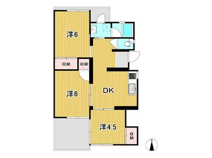 トマトハイツB(3DK/2階)の間取り写真
