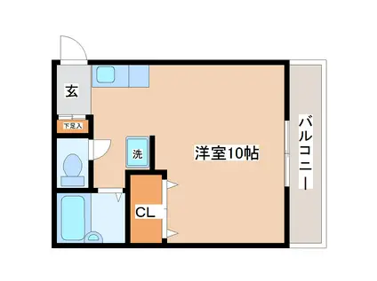 レジデンス成田(ワンルーム/2階)の間取り写真