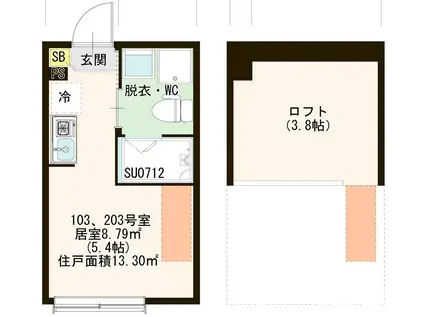 徳丸4丁目アパート(ワンルーム/1階)の間取り写真