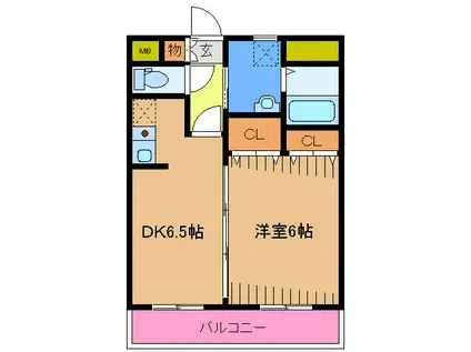レジデンスMASUDA(1DK/1階)の間取り写真