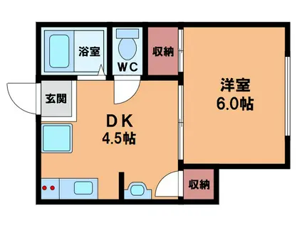 第3田辺マンション(1DK/4階)の間取り写真
