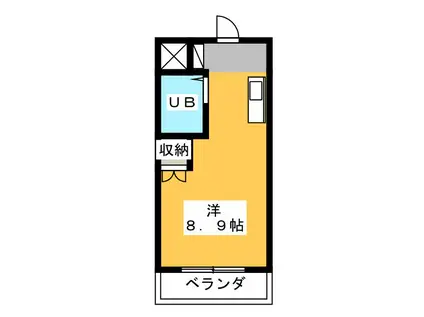 磐田グレイス第1マンション(ワンルーム/4階)の間取り写真
