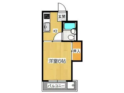 甲ノ辻マンション(1K/1階)の間取り写真