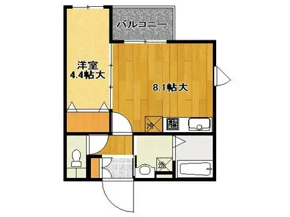 FIORE SHIBUYA(1LDK/2階)の間取り写真