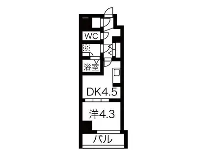 ルネサンスコート築地(1DK/8階)の間取り写真