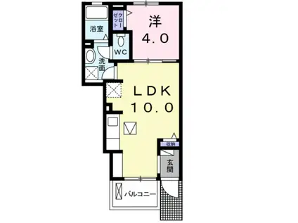 スマイルハウス A(1LDK/1階)の間取り写真