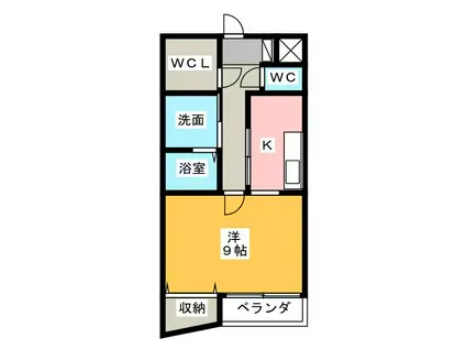 名鉄名古屋本線 笠松駅 徒歩4分 3階建 築19年(1K/3階)の間取り写真